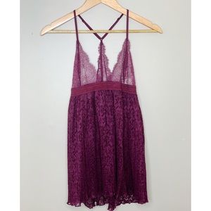 Victoria’s Secret Lace Lingerie Teddy in Burgandy